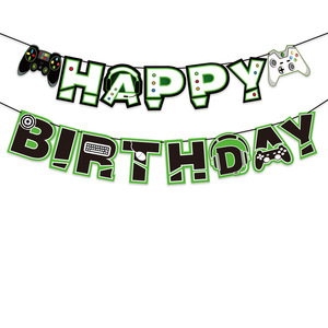 Artículos para Fiesta de <span class=keywords><strong>Cumpleaños</strong></span> de Niño, Kit de Decoración para Fiesta de Videojuegos, Pancarta de Juego, Adornos para Cupcakes, Globo de Aluminio - Product Image 3