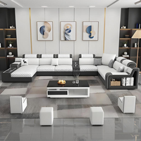 고품질 패브릭 다용도 리클라이너 7인용 섹션 소파 세트 수납 및 블루투스 스피커 포함 거실용
