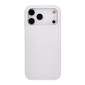 Étui de téléphone portable de luxe en cuir de vachette pleine fleur véritable, motif <span class=keywords><strong>croco</strong></span>, protection intégrale 360°, pour 17 Pro Max C - Product Image 5