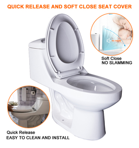 Fohome Sanitarios baratos Inodoro Estilo tradicional Trampa en S alargada Inodoro de <span class=keywords><strong>una</strong></span> pieza para Baño - Product Image 3