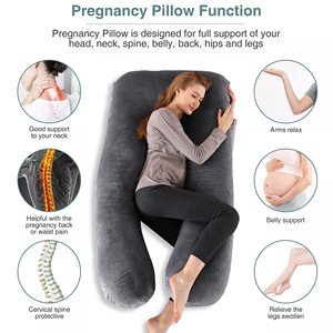 Almohada de Maternidad en Forma de U para Todo el Cuerpo con Funda Extraíble - Product Image 3