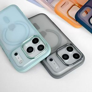 Luxury Metal <strong>Camera</strong> Ring Frosted Translucent Magnetic Phone Case for <strong>iPhone</strong> 17 Pro Max Shockproof <strong>Cover</strong> - Product Image 5