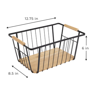 في المنزل ، تخزين في مكان معدني ، بمقبض خشبي وأسفل ، تصميم منزلي على أسلوبنا - Product Image 3