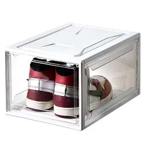 Amazon Hot Selling Clear Schuhkartons mit Deckel Stapelbar Beliebte kleine klare Kunststoff stapelbare Schuh Organizer für Sneaker Display