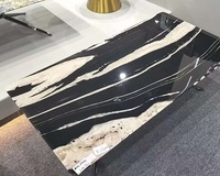 Dalle naturelle de granit de cheval noir de pierre de veines noires et blanches pour des carrelages de plancher et de mur