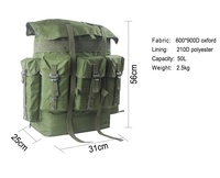 Prix de gros Sac à dos tactique grande capacité 50L avec ordinateur inter couche et cadre Alice Sac à dos fermeture à glissière