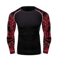 Rash Guard BJJ Grappling MMA Jiu Jitsu No-Gi UFC Kaos Lengan Panjang Kompresi UPF50+ Bernapas