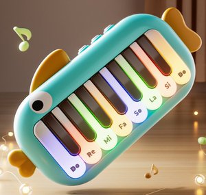 Nouveaux modèles d'instruments de percussion en gros : Jouet musical électronique en plastique à frapper, motif dessin animé, MoeFish Piano Musical Toy - Product Image 2