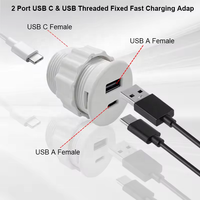 Chargeur USB rond miniature de 30 mm, Smart PD20W, pour canapé, avec USBA+USB-C / Prise de charge USB intégrée pour canapé, bureau, meubles