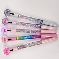 Stylos à pattes de chat de papeterie, nouveau design promotionnel, avec lumière LED, paillettes colorées, sable mouvant, stylo gel mignon