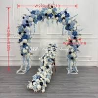 Arches florales artificielles en U bleues et blanches de haute qualité pour décoration de toile de fond de mariage – Vente chaude en usine