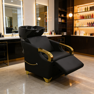 Poltrona da Salone di Lusso con Poggiapiedi Regolabile, Sedia Reclinabile da Barbiere per Saloni di Bellezza e Parrucchieri - Product Image 5