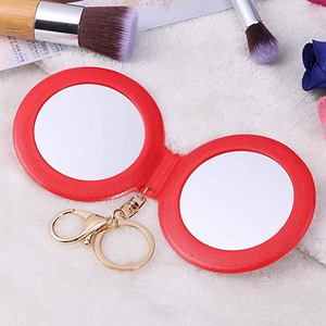 Customized double-sided leather makeup <b>mirror</b>, creative design with <b>mirror</b> and keychain, Japanese and Korean style portable - Product Image 2
