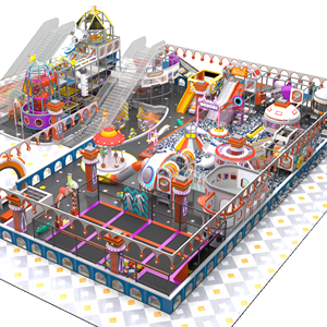 Aoleao Aire de Jeux Intérieure Personnalisée sur le Thème de la Fantastie Spatiale avec Piscine à Balles, Toboggan, Carrousel, Trampoline d'Escalade pour Enfants, Jeux Doux Certifiés CE TUV - Product Image 1