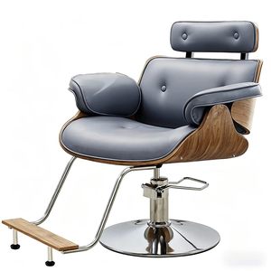 Sillón de Barbería Moderno de Acero Inoxidable para Salones, con Elevación Hidráulica, Reclinable, Diseño Portátil, Mueble Comercial Resistente - Product Image 4