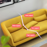 Juego de Muebles de Diseño Moderno de Alta Calidad con Tapicería de Tela, Sofá Amarillo de Ocio