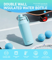 Bouteille d'eau isotherme en acier inoxydable écologique de 32 oz avec logo personnalisé, double paroi, anti-fuite, thermos pour les voyages