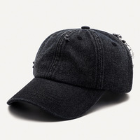 Casquettes de baseball et casquettes de papa en denim délavé vintage, personnalisées, bon marché, pour hommes et femmes, en jean bleu uni