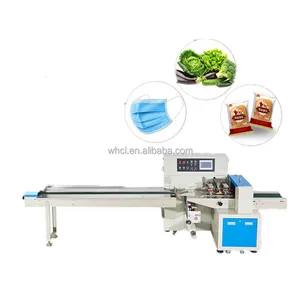 Automatische Kussen Verpakking Horizontale Biscuit Snack Chocolade Bar Brood Groente Wikkelen Verpakking Verpakking Machine