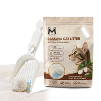 Litière pour chat en manioc OEM en gros, agglomération rapide, hautement absorbante, contrôle des odeurs, faible poussière, anti-adhérente, à base de plantes, biodégradable