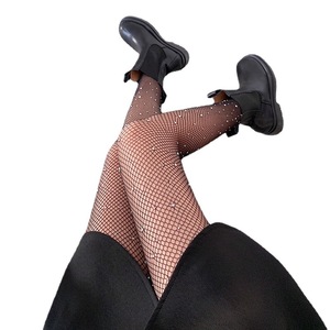 Fishnet Pantyhose For Women Black Sheer Rhinestone Mesh Thin Tights Youth Fashion Stockings - Product Image 5