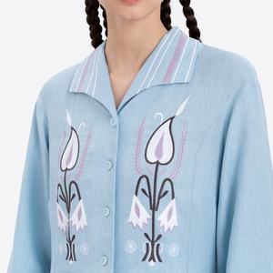 Robe longue brodée à manches longues pour femme 2025 – Style urbain décontracté et ethnique - Product Image 3