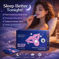 Bandes buccales OEM à dissolution rapide pour le sommeil, avec mélatonine, L-théanine, GABA, B6, pour la relaxation, le soutien du sommeil et le bien-être