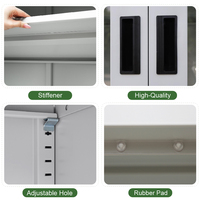 Archivadores Modernos de Acero con Puerta de Vidrio, Estantes Ajustables, Gabinete de Almacenamiento de Archivos con Cerradura para Muebles de Oficina