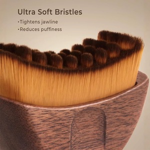 Brosse de massage faciale lymphatique en forme de lune TK, très vendue, avec manche en bois original, pour rituels de drainage lymphatique du visage - Product Image 5