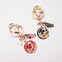 Pendentif porte-clés créatif en brocart de fleurs de cerisier japonais, charme porte-bonheur et de bonne augure