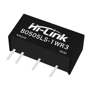 Hi-Link新しいミニDC DCコンバーターシングル出力1W5V 200MA86% 効率B0505LS-1WR3ステップダウン絶縁電源モジュール