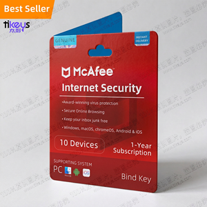 Tikeys 24/7 Chat McAfee <span class=keywords><strong>Internet</strong></span> <span class=keywords><strong>Security</strong></span> Bind <span class=keywords><strong>Key</strong></span> 10 Apparaten 1 Jaar Wereldwijd Online met Garantie Officiële Inwisseling - Product Image 1