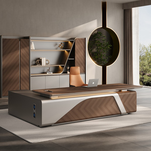 L hình điều hành ông chủ Văn phòng Bàn và ghế đặt CEO Morden văn phòng bàn đồ nội thất thiết lập hiện đại tối giản điều hành bàn văn phòng - Product Image 1