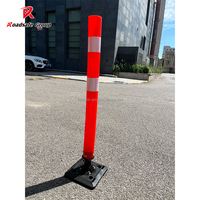 Delineador Tubular Flexible Roadsafe, Altura Personalizable / Base Flexible de PE+PP de 1.1 kg, Poste de Advertencia Vial para Tráfico