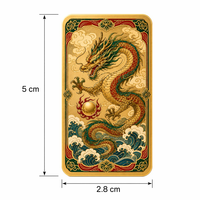Carte de collection en métal double face Empress Dragon Chinois, cadre doré, Phénix, Couronne, Pivoine, Perle, Décoration Impériale, Cadeau