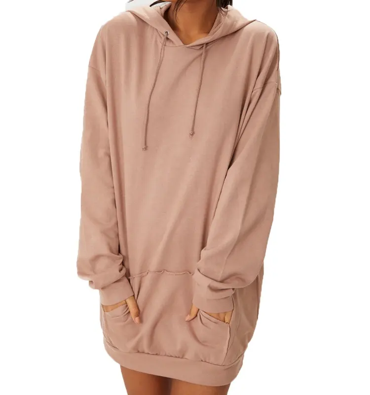 women's bulk cheap oversized plus size round neck 100% cotton plain pullover sweatshirt hoodie with hoody