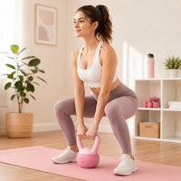 CZFIT Kettlebell couleur macaron, doux, absorbant les chocs, 2-12 kg, poignée mate antidérapante pour femmes, entraînement de levage des fessiers