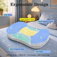 Ergonomisch Geformtes Kinderkissen mit Doppelter Höhe, Beidseitig Kühlendem Stoff & Atmungsaktivem Mesh