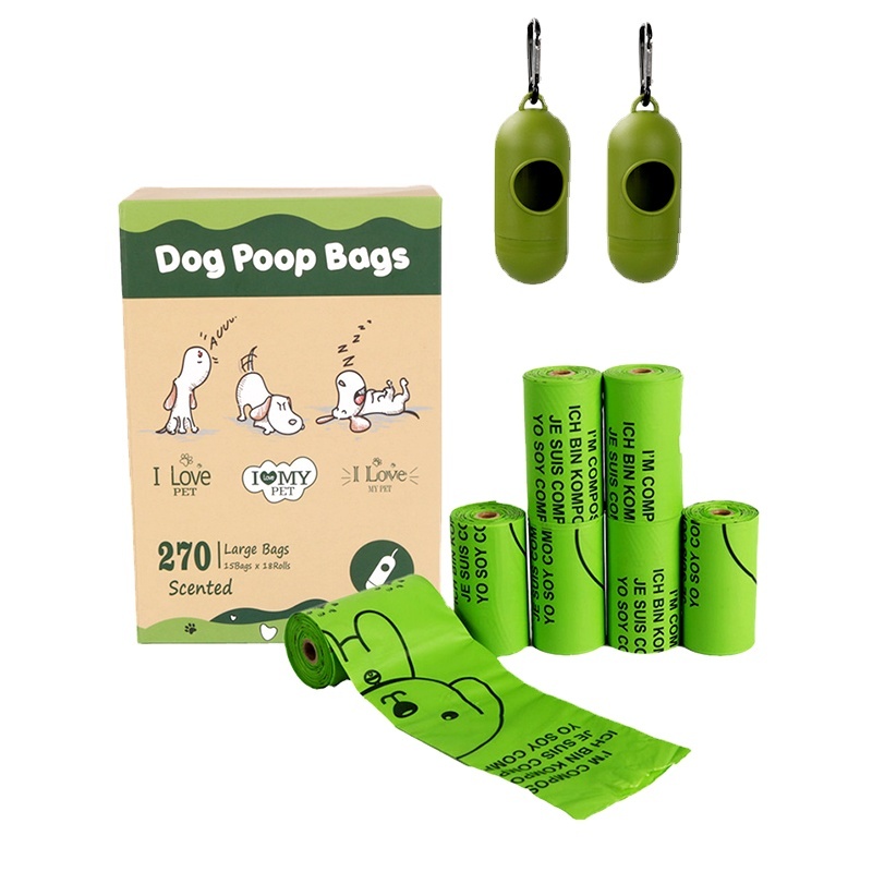 Cornstarch Bio Degradable Sustainable Compost Bag PLA Custom Compostable Pet Biodegradable Eco Friendly Doggie Dog Poop Bags