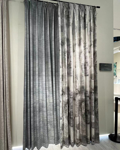 Tende oscuranti elettriche di lusso finestre Jacquard per il soggiorno camera da letto oscurando tende trasparenti - Product Image 2