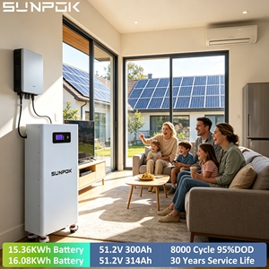 แบตเตอรี่ลิเธียม SUNPOK 51.2V 280AH 300AH 314AH 15KWH 16KWH ระบบกักเก็บพลังงานแสงอาทิตย์ รับประกัน 10 ปี - Product Image 1