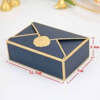 Emballage de boîte cadeau personnalisé en forme d'enveloppe, cadeau de mariage, boîte à bonbons, fête d'anniversaire, décoration de Noël