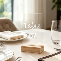 Support de présentation en bois massif naturel à fentes, porte-panneau rectangulaire en bois pour décoration de table de mariage, photos, menus et cartes