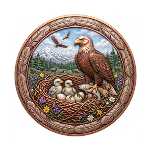 Moneta Commemorativa Squisita Prime da 1oz in Rame .999 con Drago di Fuoco e Gnomi, Gemma d'Oro 3D in Rilievo, con Mitologia per Regalo Fantasy - Product Image 4