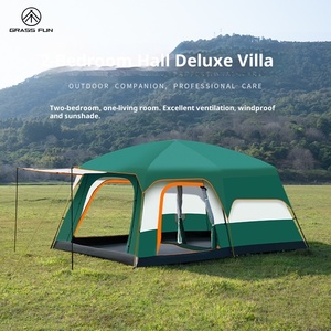 Grande tente de camping familiale pour 8 personnes et plus, imperméable, tente <span class=keywords><strong>en</strong></span> tissu Oxford quatre saisons avec 2 chambres et 1 salon - Product Image 4