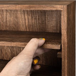 Tùy Chỉnh Nâu 5 Có Thể Điều Chỉnh Chiều Cao Kệ Bằng Gỗ Treo Tường Hiển Thị Kệ Giá Tiết Kiệm Không Gian Gia Vị Hiển Thị Hộp Gỗ - Product Image 5