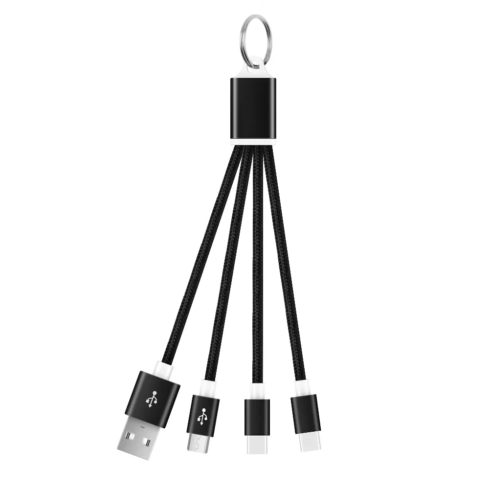 ชุดของขวัญธุรกิจส่งเสริมการขายร้อน5V/2A พวงกุญแจชาร์จ3 In 1สาย Usb สำหรับผู้ชายและผู้หญิงรายการของขวัญ