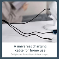 Câble de charge rapide USB 3 en 1 6A 66W personnalisé en usine avec aluminium tressé en nylon de type C pour téléphones intelligents mobiles Android iOS