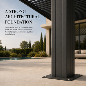 Pergola Bioclimatica <span class=keywords><strong>in</strong></span> Alluminio Rinforzato 90x90mm con Tetto Regolabile Manualmente, Gazebo da Giardino 3x3m 3x4m con Tenda Impermeabile - Product Image 3