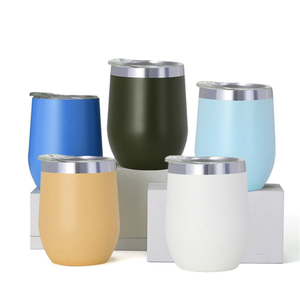 Wholesale Double wall insulated custom logo tumbler stainless steel popular color wine tumbler with straws 12oz cups
